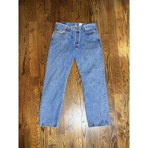 Vintage Levis 501 Jeans Button Fly Mens 36x32 Y2K 2004 Blue Stone Wash